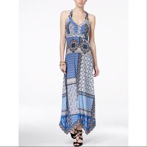 INC Petite Printed Handkerchief Hem Maxi Dress